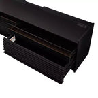 Mobile porta TV moderno Mobile TV con 4 cassetti, porte di ricarica e illuminazione LED ambientale, naturale/noce/nero-Christopher Knight Home