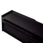 Mobile porta TV moderno Mobile TV con 4 cassetti, porte di ricarica e illuminazione LED ambientale, naturale/noce/nero-Christopher Knight Home