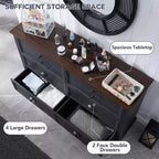 SinCiDo Cassettiera da Fattoria con 6 Cassetti, Cassettiera Verticale Larga 58 cm, Organizer per Armadio con Cassetti, 2 Diverse Misure di Cassetti per Soggiorno