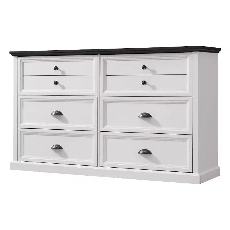 SinCiDo Cassettiera da Fattoria con 6 Cassetti, Cassettiera Verticale Larga 58 cm, Organizer per Armadio con Cassetti, 2 Diverse Misure di Cassetti per Soggiorno