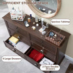 SinCiDo Cassettiera da Fattoria con 6 Cassetti, Cassettiera Verticale Larga 58 cm, Organizer per Armadio con Cassetti, 2 Diverse Misure di Cassetti per Soggiorno