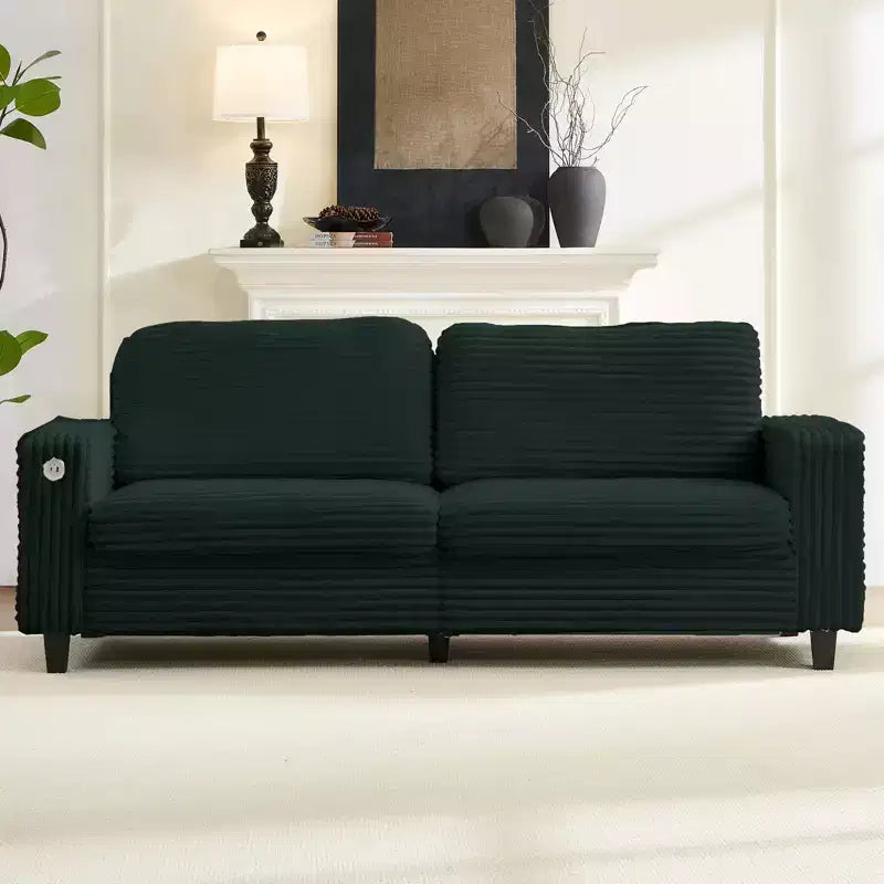 Divano a 2 Posti Extralarge da 84" con Porta di Ricarica USB e Type-C, Divano Compatto con Tasca Laterale, Design Ergonomico Morbido