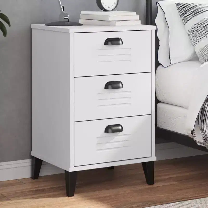 vidaXL Comodino Tavolino d'Appoggio per Camera da Letto in Legno Ingegnerizzato - Bianco Grigio Antracite