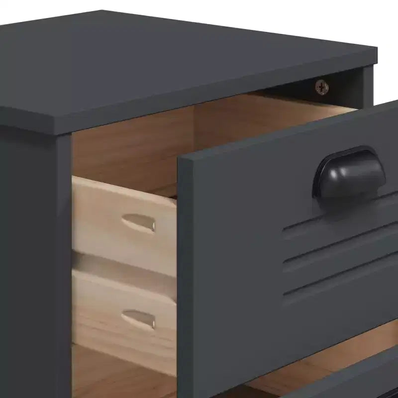 vidaXL Comodino Tavolino d'Appoggio per Camera da Letto in Legno Ingegnerizzato - Bianco Grigio Antracite