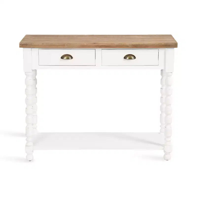 Tavolo console Kate and Laurel Rutledge con vano contenitore, 40x14x33, Bianco