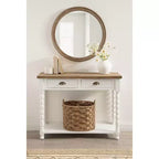 Tavolo console Kate and Laurel Rutledge con vano contenitore, 40x14x33, Bianco