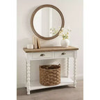 Tavolo console Kate and Laurel Rutledge con vano contenitore, 40x14x33, Bianco