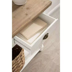 Tavolo console Kate and Laurel Rutledge con vano contenitore, 40x14x33, Bianco