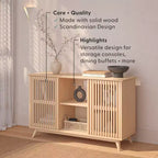 Plank+Beam Mobile TV/Madia in Legno Massello Mid-Century Modern con 2 Ante, 124 cm per Soggiorno