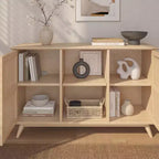 Plank+Beam Mobile TV/Madia in Legno Massello Mid-Century Modern con 2 Ante, 124 cm per Soggiorno