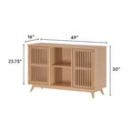 Plank+Beam Mobile TV/Madia in Legno Massello Mid-Century Modern con 2 Ante, 124 cm per Soggiorno