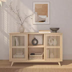 Plank+Beam Mobile TV/Madia in Legno Massello Mid-Century Modern con 2 Ante, 124 cm per Soggiorno