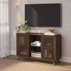 Plank+Beam Mobile TV/Madia in Legno Massello Mid-Century Modern con 2 Ante, 124 cm per Soggiorno
