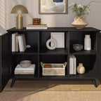 Plank+Beam Mobile TV/Madia in Legno Massello Mid-Century Modern con 2 Ante, 124 cm per Soggiorno