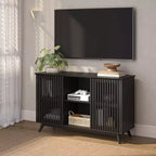 Plank+Beam Mobile TV/Madia in Legno Massello Mid-Century Modern con 2 Ante, 124 cm per Soggiorno