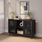 Plank+Beam Mobile TV/Madia in Legno Massello Mid-Century Modern con 2 Ante, 124 cm per Soggiorno