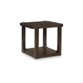 Signature Design by Ashley Breckington Rectangular End Table Table with Storage Shelf, Dark Brown
