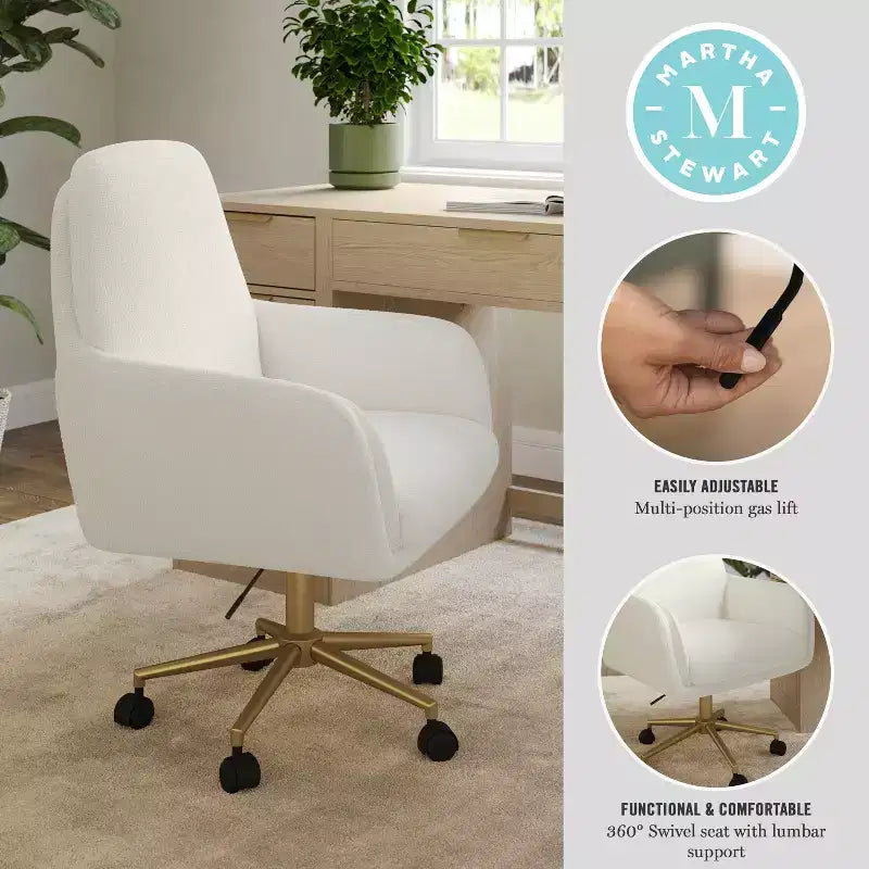 Sedia da ufficio imbottita Clara di Martha Stewart