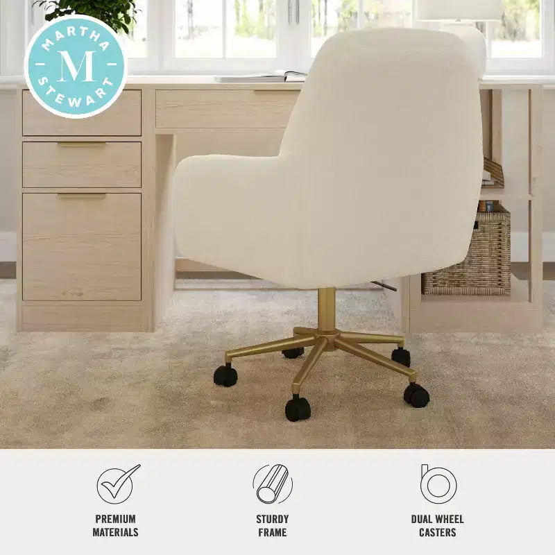 Sedia da ufficio imbottita Clara di Martha Stewart