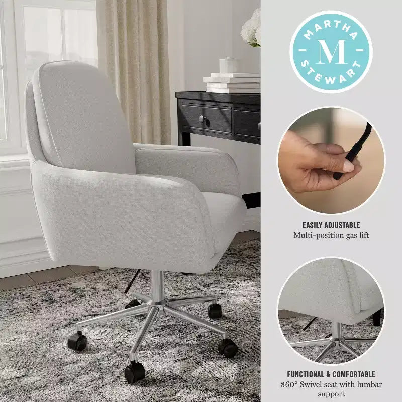 Sedia da ufficio imbottita Clara di Martha Stewart