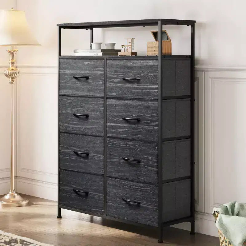 Cassettiera in Tessuto DEXYLLO a 8 Cassetti, Armadio a Torre Alto per Camera da Letto, Armadio, Soggiorno, Corridoio, Unità Organizzativa Salvaspazio