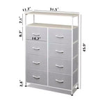 Cassettiera in Tessuto DEXYLLO a 8 Cassetti, Armadio a Torre Alto per Camera da Letto, Armadio, Soggiorno, Corridoio, Unità Organizzativa Salvaspazio