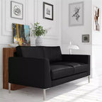 BRIDGEPORT Divano Monroe, finta pelle nera