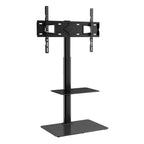 VEVOR TV Stand Mount, Swivel Tall TV Stand for 32 to 65 inch TVs, Height Adjustable Portable Floor TV Stand with Tempered Glass Base, Living Room