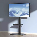 VEVOR Supporto TV, Staffa TV Alta Girevole per TV da 32 a 65 pollici, Supporto TV da Pavimento Portatile Regolabile in Altezza con Base in Vetro Temperato, Soggiorno