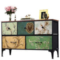 5-Drawer Wide Fabric Dresser Storage Organizer Unit, Chest of Drawers with Fabric Bins