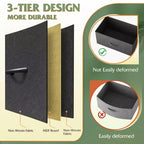 Cassettiera in tessuto a 10 cassetti, Robusto organizer con struttura in metallo con tasche laterali e ganci per camera da letto, soggiorno, corridoio, nero