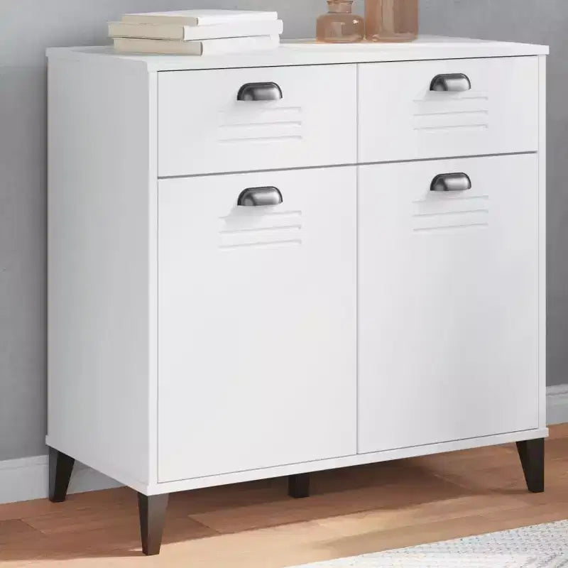 vidaXL Credenza mobile contenitore per soggiorno, in legno massello di pino, con 2 cassetti