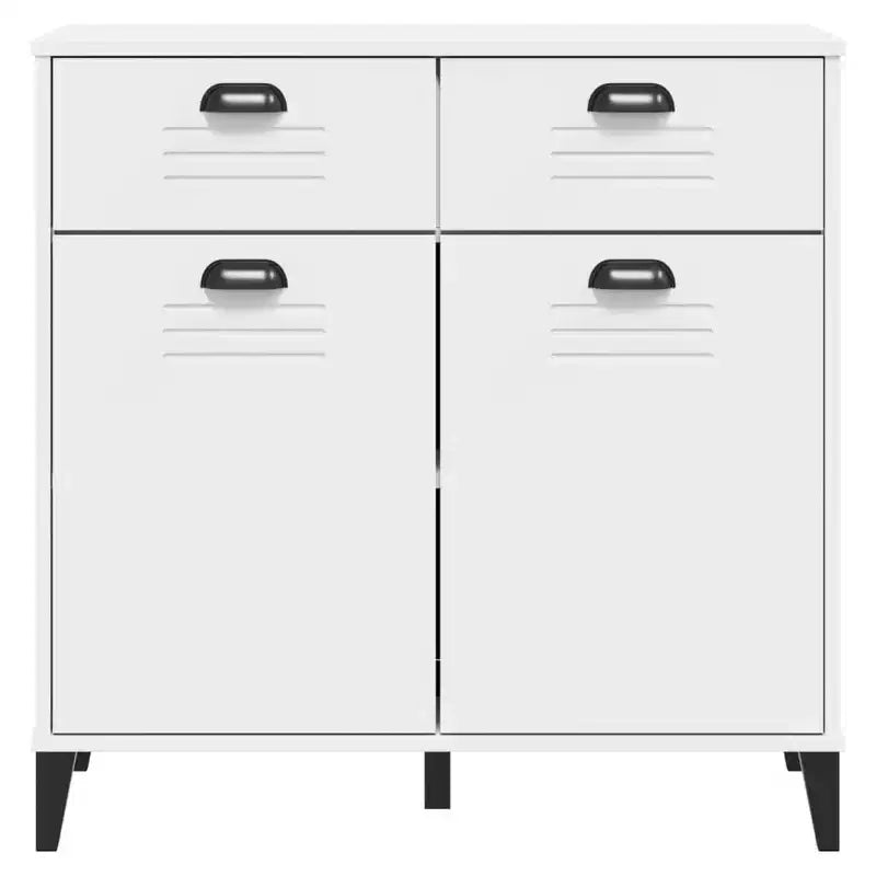 vidaXL Credenza mobile contenitore per soggiorno, in legno massello di pino, con 2 cassetti