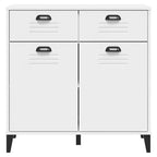 vidaXL Credenza mobile contenitore per soggiorno, in legno massello di pino, con 2 cassetti