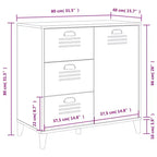 vidaXL Credenza mobile contenitore per soggiorno, in legno massello di pino, con 2 cassetti