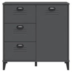 vidaXL Credenza mobile contenitore per soggiorno, in legno massello di pino, con 2 cassetti