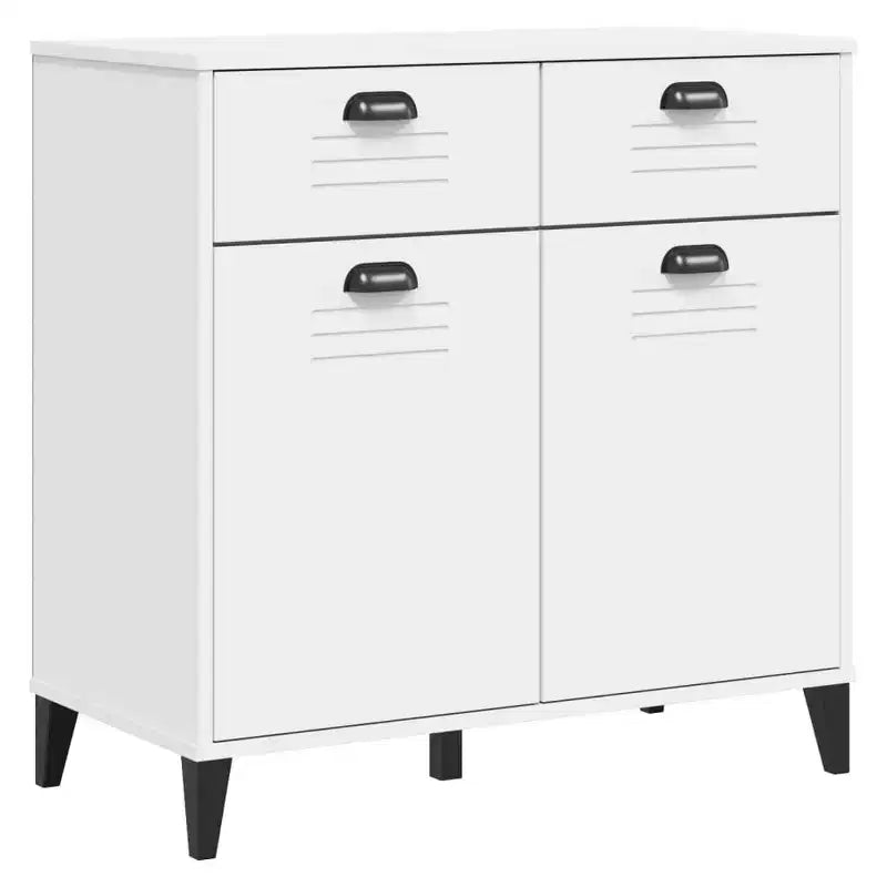 vidaXL Credenza mobile contenitore per soggiorno, in legno massello di pino, con 2 cassetti
