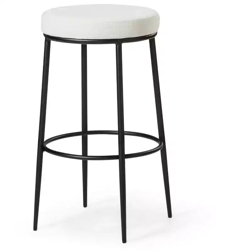 Maven Lane Stella Backless Metal Bar Stool with Fabric Upholstered Seat 31