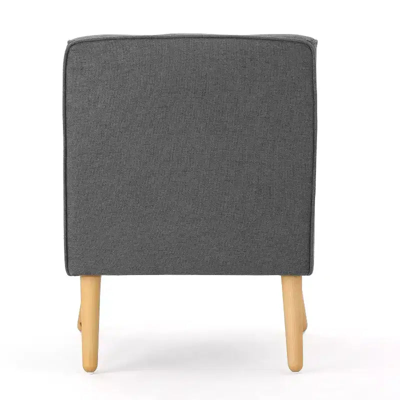 Poltrona singola Okak con bottoni, poltrona club trapuntata con comoda tappezzeria, elegante poltrona con gambe in legno di betulla per soggiorno, camera da letto