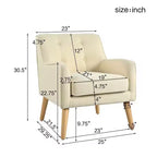 Poltrona singola Okak con bottoni, poltrona club trapuntata con comoda tappezzeria, elegante poltrona con gambe in legno di betulla per soggiorno, camera da letto