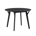 Set da pranzo rotondo GDFStudio Lambert moderno in legno di gomma e tessuto imbottito, 5 pezzi
