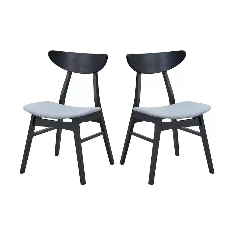 Set da pranzo rotondo GDFStudio Lambert moderno in legno di gomma e tessuto imbottito, 5 pezzi