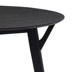 Set da pranzo rotondo GDFStudio Lambert moderno in legno di gomma e tessuto imbottito, 5 pezzi