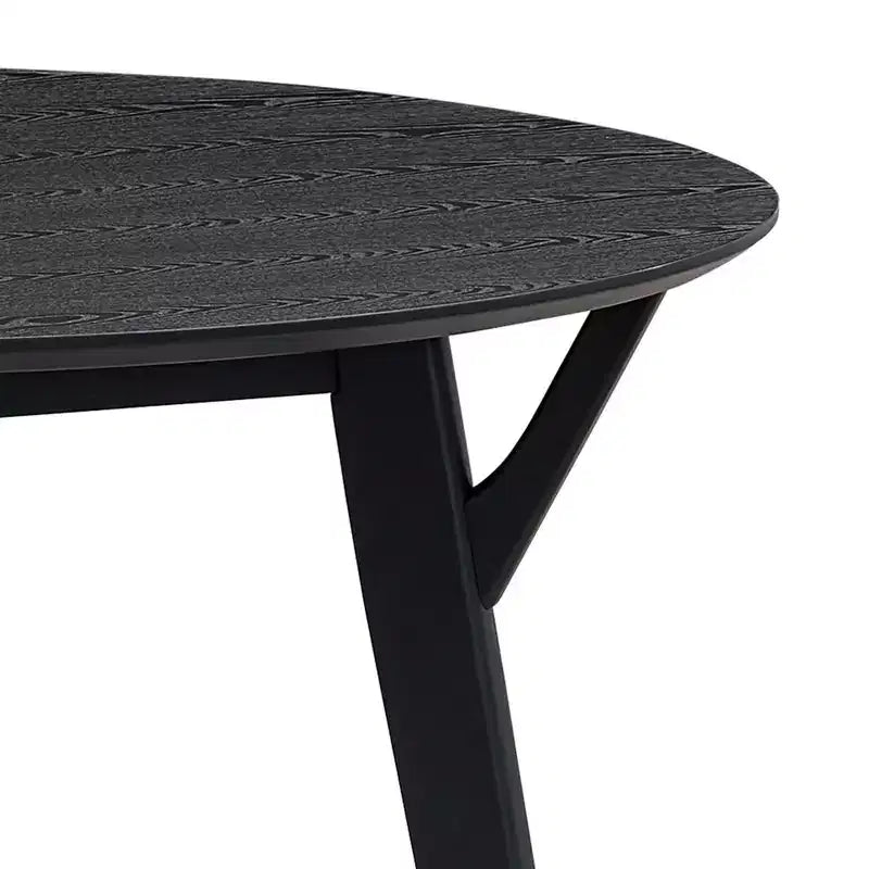 Set da pranzo rotondo GDFStudio Lambert moderno in legno di gomma e tessuto imbottito, 5 pezzi