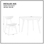 Set da pranzo rotondo GDFStudio Lambert moderno in legno di gomma e tessuto imbottito, 5 pezzi