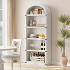 Libreria a 5 Ripiani Scaffale ad Arco 182 cm di Altezza Libreria Stile Fattoria Espositore Portaoggetti Scaffali in Legno per Ufficio Domestico, Soggiorno
