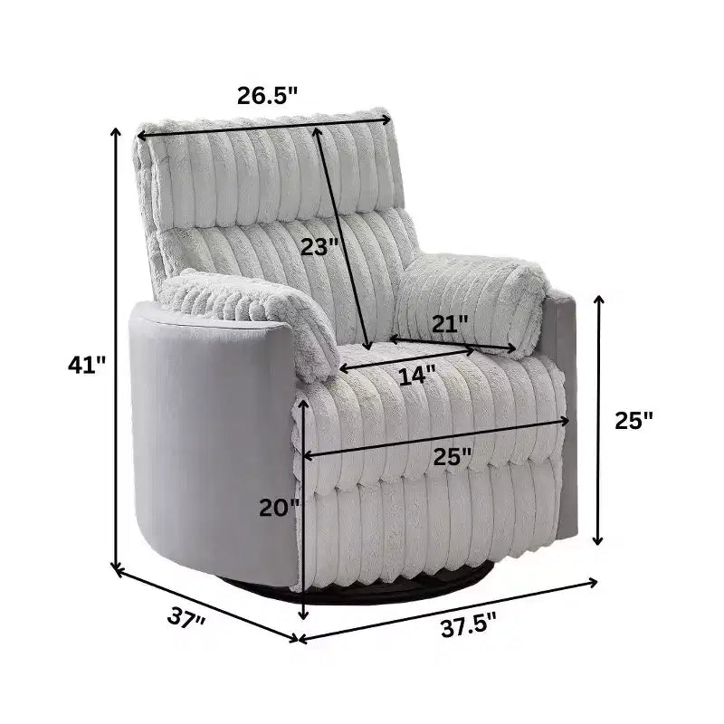 Poltrona reclinabile manuale Roundhill Furniture Bocaton con rivestimento in velluto a coste larghe