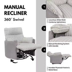 Poltrona reclinabile manuale Roundhill Furniture Bocaton con rivestimento in velluto a coste larghe