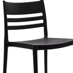 Flash Furniture Bridgeport Set di 4 sedie impilabili da interni-esterni per patio con schienale a doghe, sedia commerciale in resina per tutte le stagioni