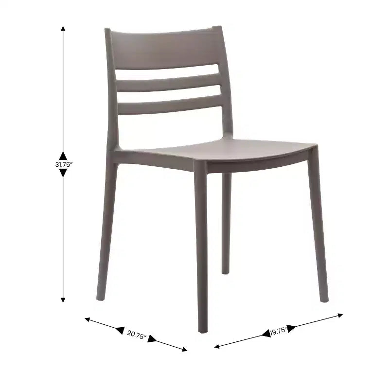 Flash Furniture Bridgeport Set di 4 sedie impilabili da interni-esterni per patio con schienale a doghe, sedia commerciale in resina per tutte le stagioni